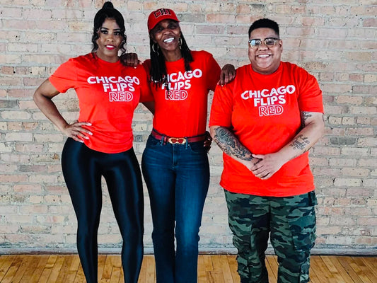Chicago Flips Red Unisex USA-Made Midweight T-Shirt - 5040